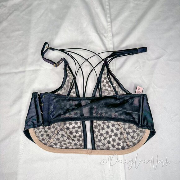 NWT Victoria's Secret LUXE Starburst Unlined Plunge Bra Black - Picture 4 of 9
